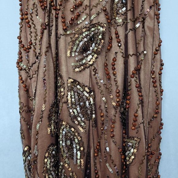 Sherry Haute Couture Beaded Sequin Mini Dress Size 6 - Picture 7 of 14